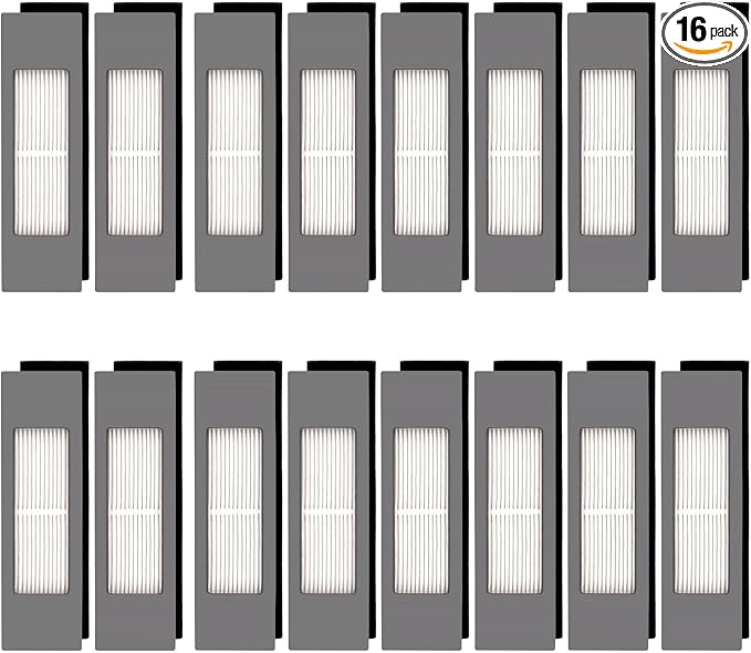 (16 Pieces) N10 HEPA Filters for ECOVACS DEEBOT OZMO N10, N10 Plus, 920, 950, T8 AIVI Max, T9, T5, N5, N7, N8+, N8 Pro Plus, DX55, DX93, DJ65 Robot Vacuum Cleaner Filters Accessories Kit