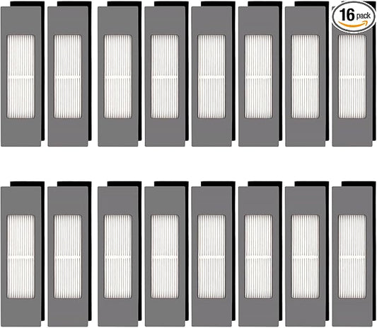 (16 Pieces) N10 HEPA Filters for ECOVACS DEEBOT OZMO N10, N10 Plus, 920, 950, T8 AIVI Max, T9, T5, N5, N7, N8+, N8 Pro Plus, DX55, DX93, DJ65 Robot Vacuum Cleaner Filters Accessories Kit