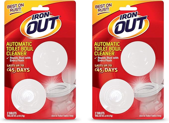 Iron OUT Automatic Bowl Repel Rust and Hard Water Stains with Every Flush, Household Toilet Cleaner