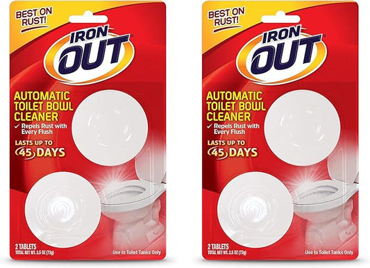 Iron OUT Automatic Bowl Repel Rust and Hard Water Stains with Every Flush, Household Toilet Cleaner