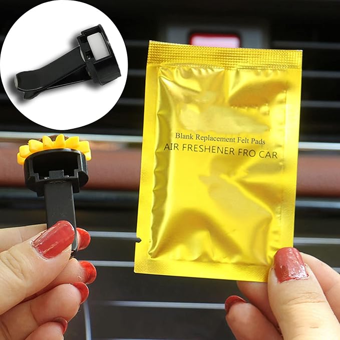 Car Air Vent Clips with Slot Head，Air Freshener Clip Auto Fragrance Pads replacement clips DIY Decorations for Office Home Automotive (10Pcs,Black)