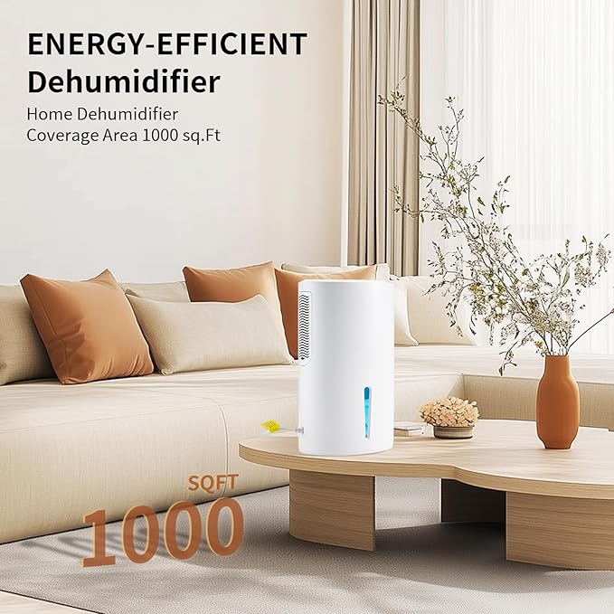 Quiet Small Dehumidifier for Bedroom up to 1000 Sq.Ft, 68 OZ Water Tank, Auto Shut-Off, Portable mini Dehumidifier for Bathroom,Apartment,Closet,rv, Small Spaces with 7 Color LED Lights