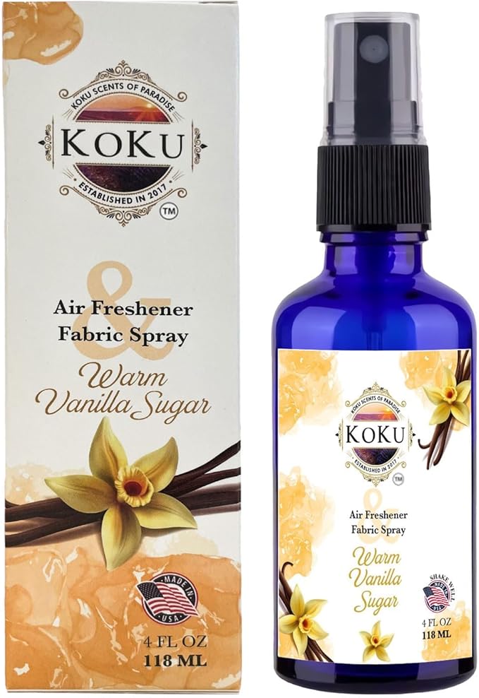 Warm Vanilla Sugar Air Freshener - Room Spray - Odor Eliminator - Deodorizer - Car Air Freshener - Home Spray - Linen Spray - Fabric Refresher - Non-Toxic - Alcohol Free (4 Oz)