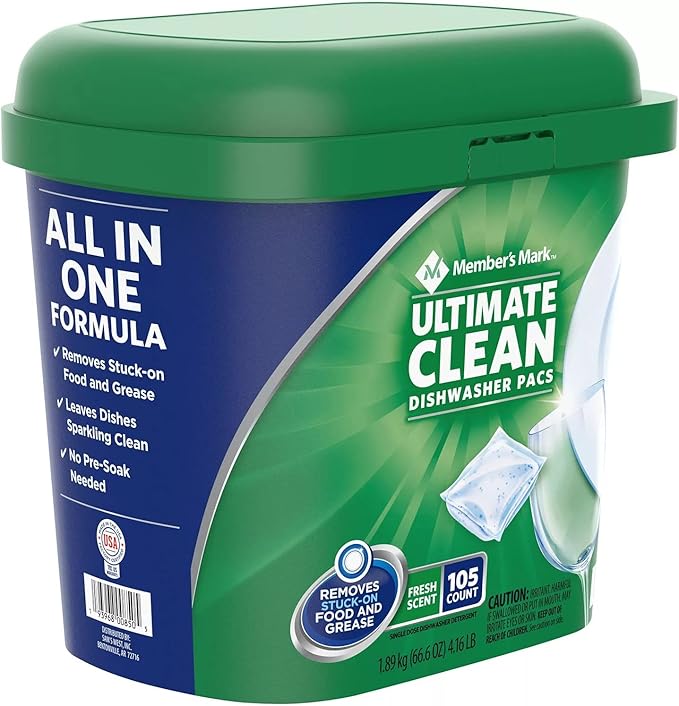 Member's Mark Ultimate Clean Dishwasher Pacs, Fresh Scent, 105ct