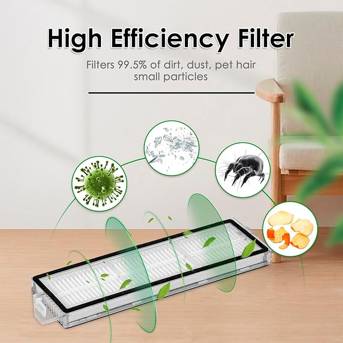 (8 Pack) S8 Max Ultra Replacement HEPA Filters Compatible With Roborock S8 MaxV Ultra/ S8 Max Ultra Robot Vacuum Cleaner, Replacement Parts Filters, Filter Accessories Kit 8 Pieces
