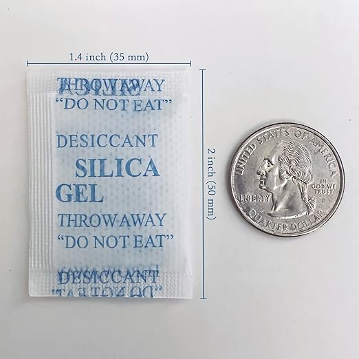 Silica Gel Packs, 100 Pcs 2 Gram Desiccant Packets for Moisture Control, Food Grade Moisture Absorbers for Storage