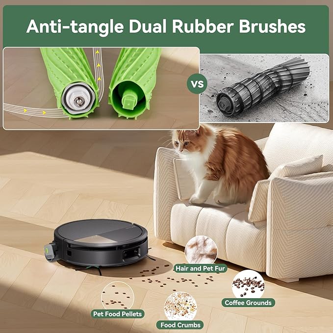 25 Pack Replacement Parts for iRobot Roomba Max 705 Combo Robot Vacuum & Mop + AutoEmpty Dock, 2 Roller Mops, 4 Rubber Brushes, 6 Vacuum Bags, 4 HEPA Filters, 8 Side Brushes, 1 Cleaning Brush
