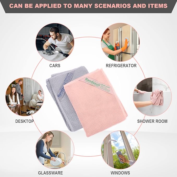 Enviro Cleaning Cloth Set, Quality Replacement for Norwex Enviro Cloth, Basic Package Cleaning Cloth. for Cleaning Home, Car, Bar, Hotel Office. Only Water is Needed to Complete The Cleaning