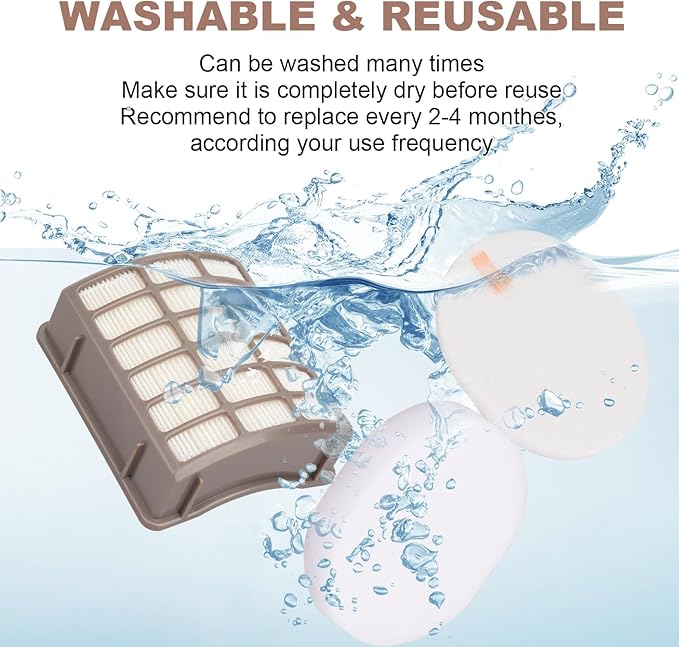 Vacuum Filters Replacement for Shark NV60 NV70 NV70 26 NV71 NV80 NVC80C NV80 26 NV90 NV95 UV420 NV90 26 Navigator Professional Upright Vacuum,2 HEPA Filter, 4 Foam & 4 Faux Felt Filters # XFF80 XHF80
