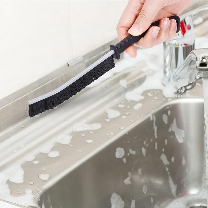 3Pcs Hard Bristle Crevice Cleaning Brush - Grout Cleaner Brush, Gap Cleaning Tools, Effective Tile Cleaning Brush for Household, Floor, Grout Lines, Tile, Flower Pots, Kitchen, Home Essentials Brush