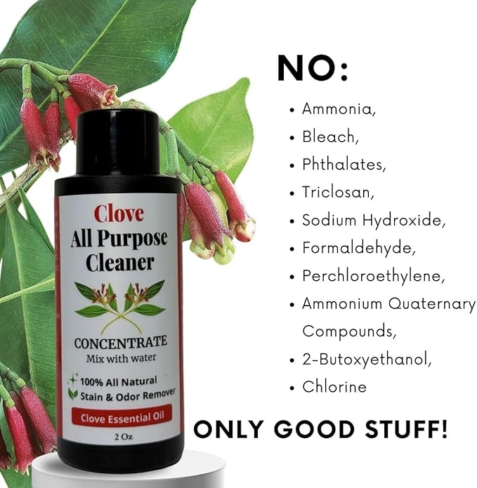 All Purpose Cleaner Concentrate Discovery Variety Pack, Try All 5 Scents Clove, Lavender, Lemongrass, Orange, Peppermint, Makes 5 Spray Bottles, Natural Multi-Surface Cleaner