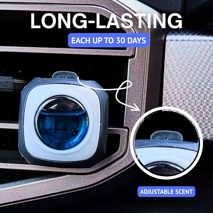 Air Jungles New Car Scent Car Air Freshener Vent Clip 6 Ct with 2 Adapter for Honda Civic, CRV, ZRV, HRV, Integra, Long Lasting Up to 180 Days, Natural Essential Oil Car Fragrance Odor Eliminator