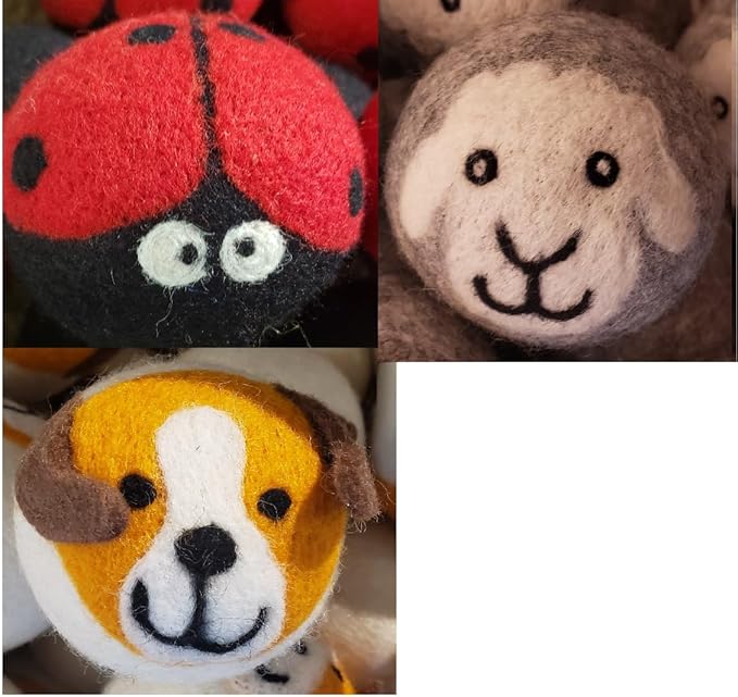 Lifestyle Cute Animal Wool Dryer Balls, Set of 3