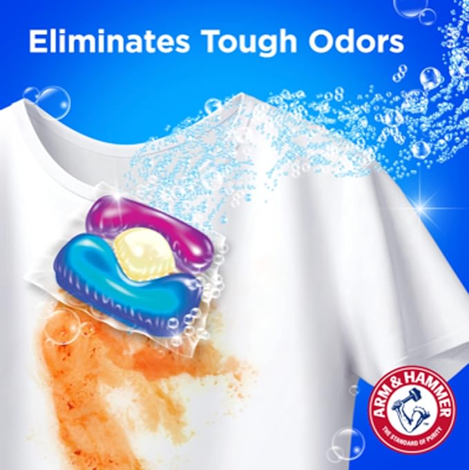 Arm & Hammer Plus OxiClean With Odor Blasters Laundry Detergent 5-IN-1 Power, 42 count (Packaging may vary) (Pack of 2)