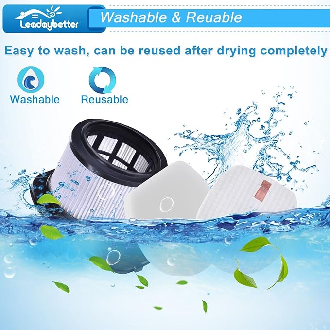 IZ377H IZ382H IZ162H Filter Replacement for Shark PowerPro FloorDetect and Rocket Pet Pro IZ361H IZ362H IZ363HT IZ440H IZ441HBRN IZ462H IZ482H IZ483H Cordless Stick Vacuum, Part # XHF161H & 617FJ140