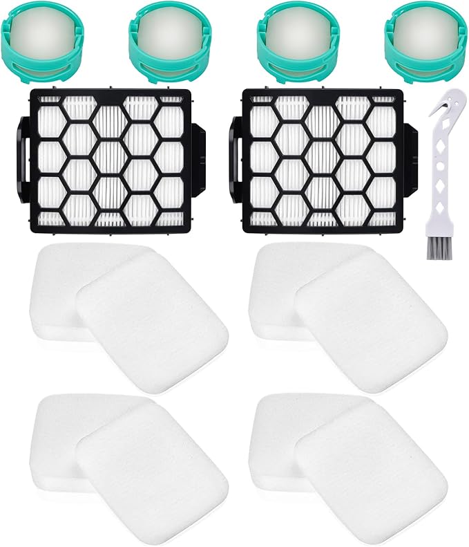 Filter Replacement for Shark UV900 UV950 Pet Performance Lift-Away DuoClean PowerFins Upright Vacuum, 2 HEPA +4 Foam Felt Filters+4 Odor Neutralizer Cartridges, Part #XFFK602UKT, XHF320