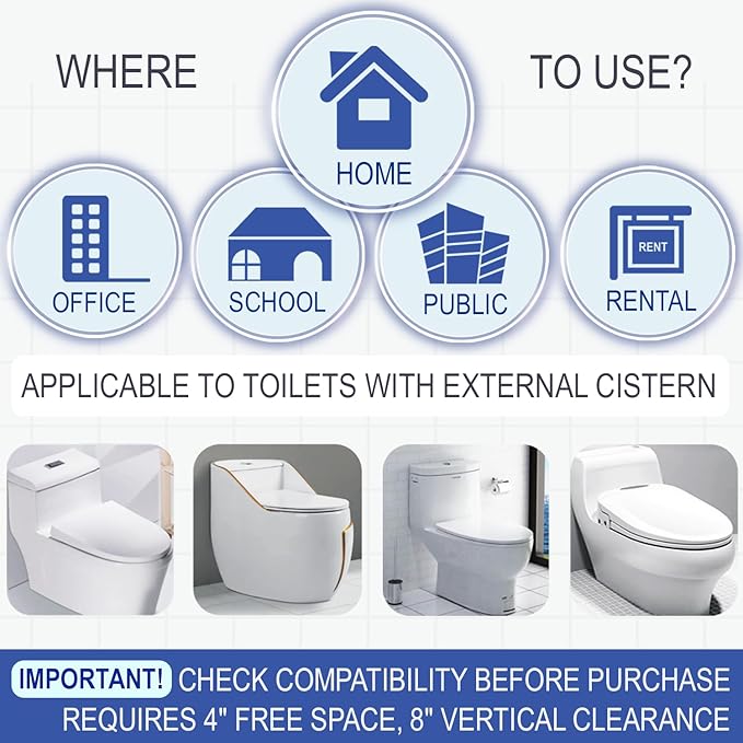 eHouse Automatic Toilet Cleaner with Refill — Flush-Activated Toilet Bowl Cleaner, Household Cleaning Solution - Toilet Cleaners for Hard Water, Removes Rust & Limescale, Fresh Apple Scent.