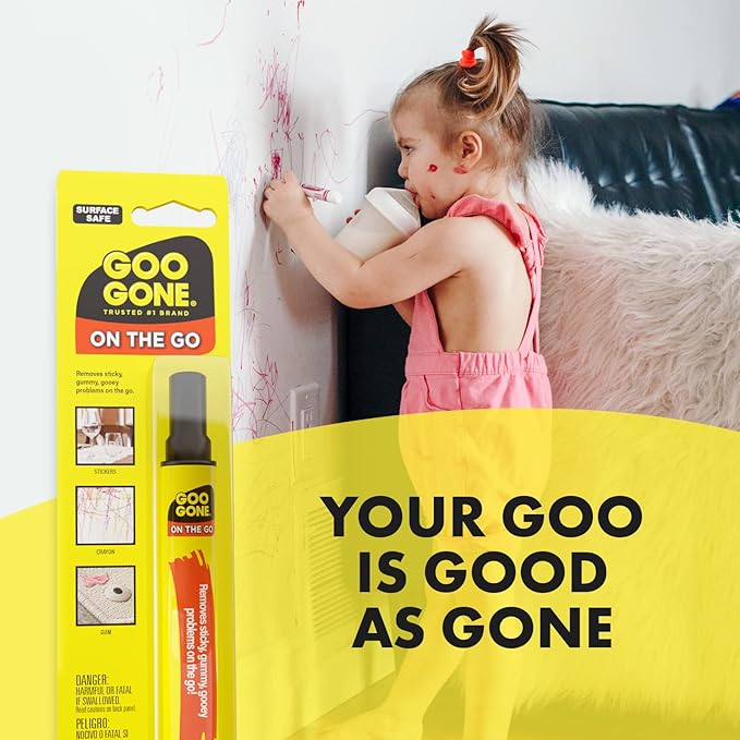 Goo Gone on the Go Pen - Adhesive Remover - Quickly Removing Stubborn Stickers Crayon Tape and More