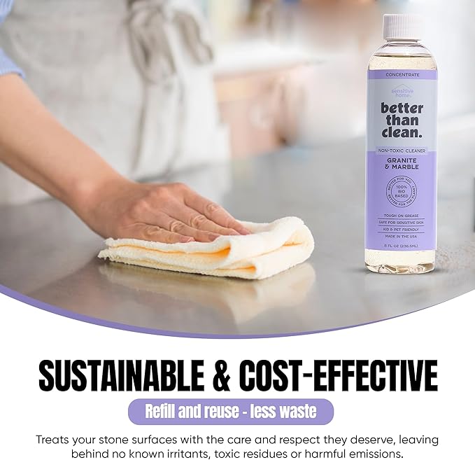 3-Pack Concentrates - Fragrance Free Cleaning Products - Plant-Based Cleaners for Bath, Shower, Stone & All Purpose - Non-Toxic, No Residue, Safe for Sensitive Skin & Surfaces