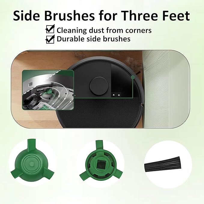 25 Pcs Accessories Kit for iRobot Roomba Plus 405/505/507 Combo Robot Vacuum Cleaner, 2 Main Brushes, 6 Dust Bags, 6 Mop Pads, 4 HEPA Filters, 6 Side Brushes and 1 Cleaning Tool