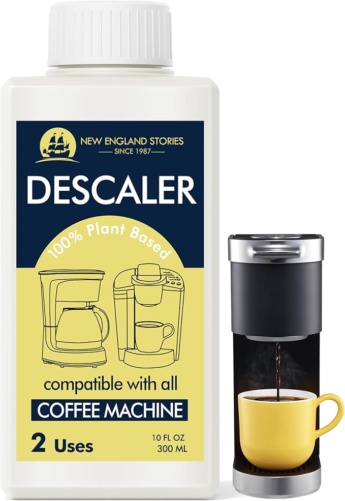 2 Uses Descaling Solution Compatible with Keurig, Nespresso, Breville, Delonghi, Jura, Ninja - 10oz Coffee Machine Descaler, Espresso Coffee Maker Cleaner, Coffee Pot Limescale Remover