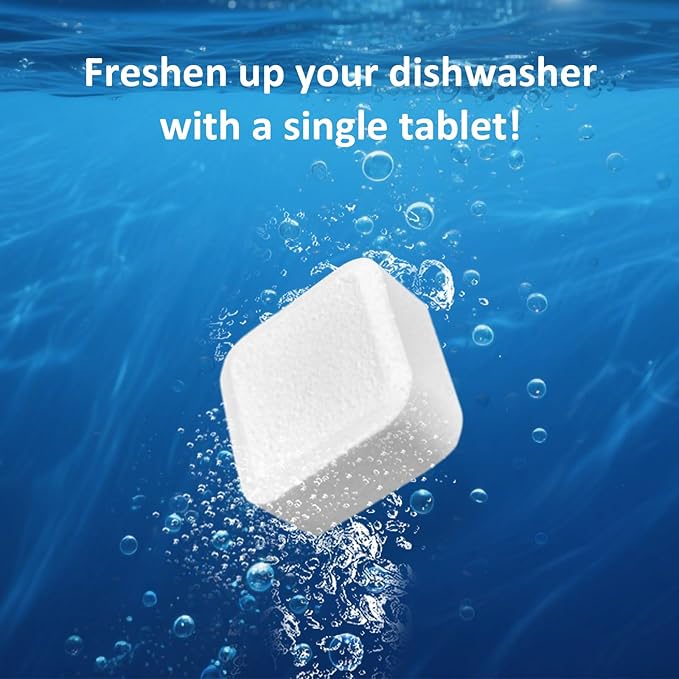Dishwasher Cleaner Tablets | Eliminates Limescale, Grease & Odors | Septic Safe, Fragrance-Free, Plastic-Free | Deep Clean & Maintain All Dishwashers