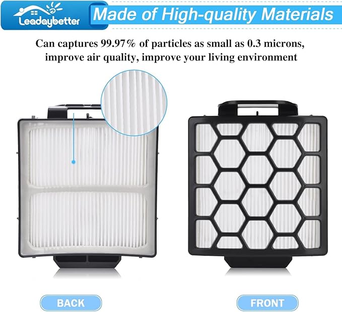 Leadaybetter Filter Replacement for Shark Rotator NV255 Vacuum, Navigator Pet Plus ZU55 NV150 NV151 NV251, Zero-M Self-Cleaning Brushroll Pet Pro ZU102 ZU60 ZU62 ZU62C, Part # 1238FT60 & 1239FT60
