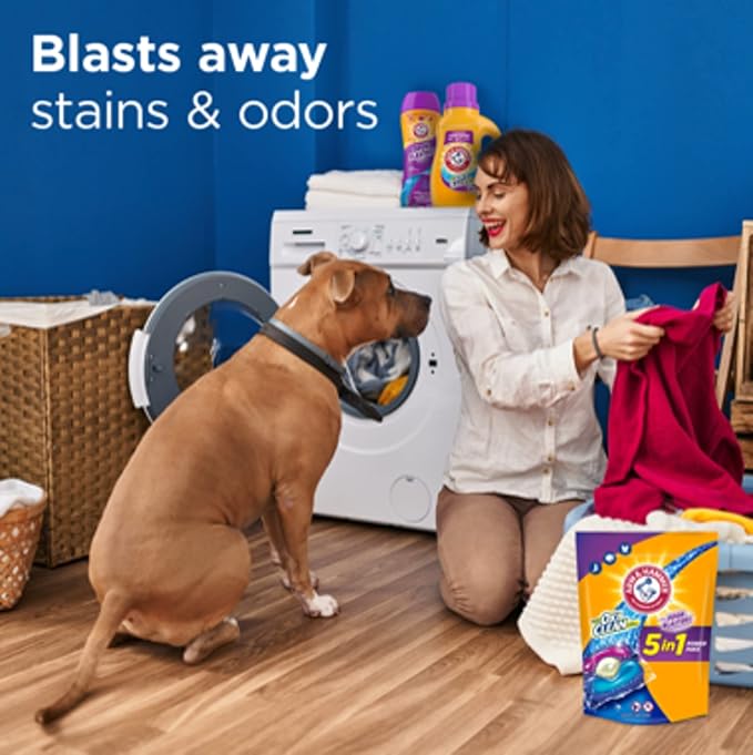 Arm & Hammer Plus OxiClean With Odor Blasters Laundry Detergent 5-IN-1 Power, 42 count (Packaging may vary) (Pack of 2)