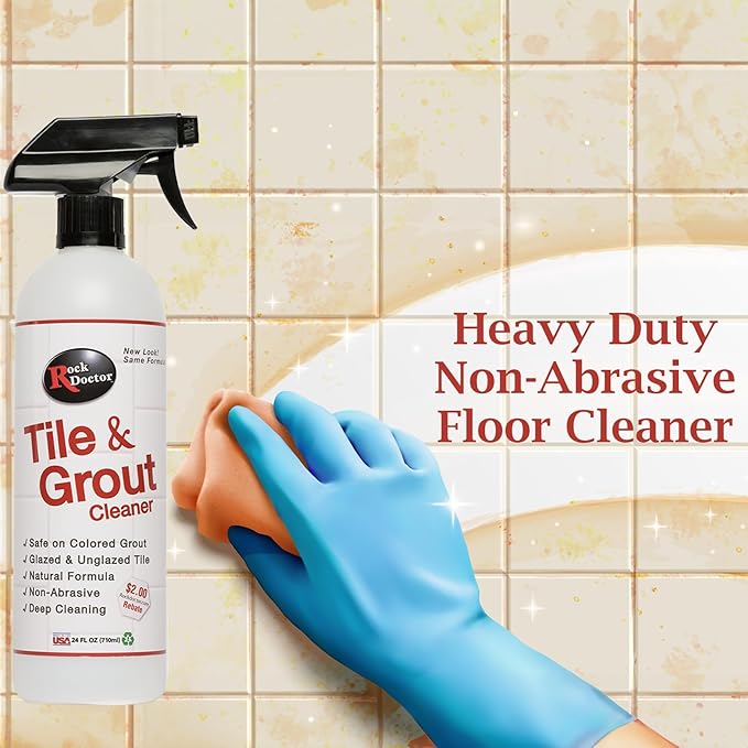 Rock Doctor Natural Tile and Grout Cleaner, Remove Stains Dirt, Oil, and Soap Scum, Heavy Duty Non-Abrasive Tile Cleaner, Natural Formula, Pack of 2