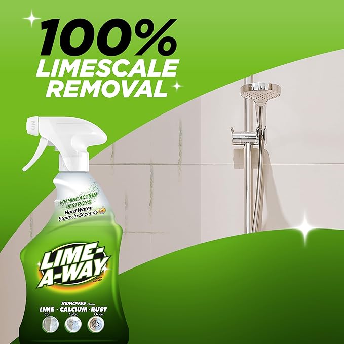 Lime-A-Way Bathroom Cleaner, 32 fl oz Bottle, Removes Lime Calcium Rust