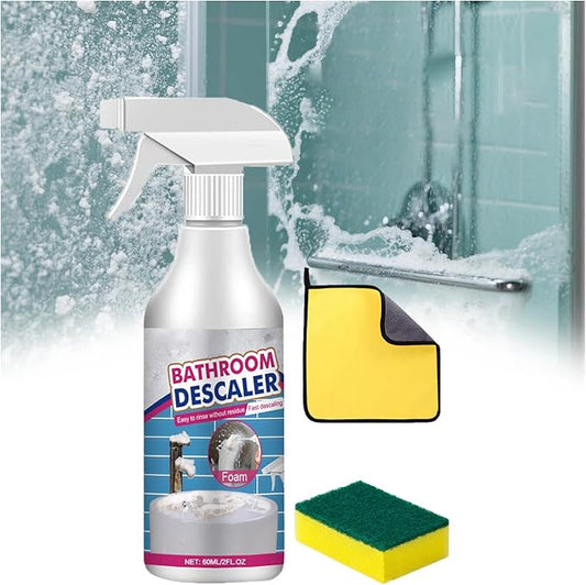 XIRUJNFD 2025 Bathroom Descaler Foam Cleaner, 2 floz Bathroom Descaler Foam Cleaner Spray, All Purpose Rinse Cleaning Foams for Shower Room, Glass, Sink, Toilet, Bathtub, Faucet (1 SET)