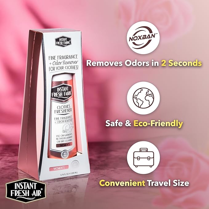 Clothes Freshener Spray & Deodorizer Odor Eliminator - Works Instantly with Noxban™ - Eco-Friendly Fabric Refresher & Odor Neutralizer - Safe for Garments, Linens, Bedding - Women's