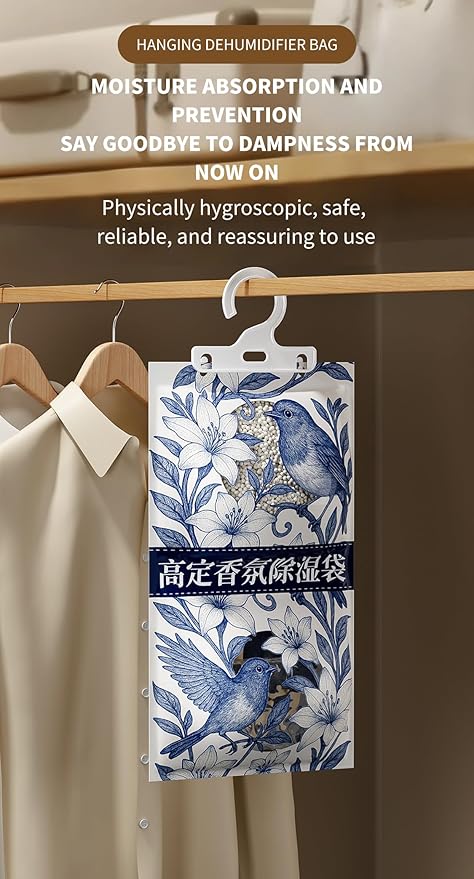 Moisture Absorber Bags for Closet, 230ml, 10/20 Pack, Hanging Dehumidification Bag for Bathroom and Basement (Ordinary, Deodorize)