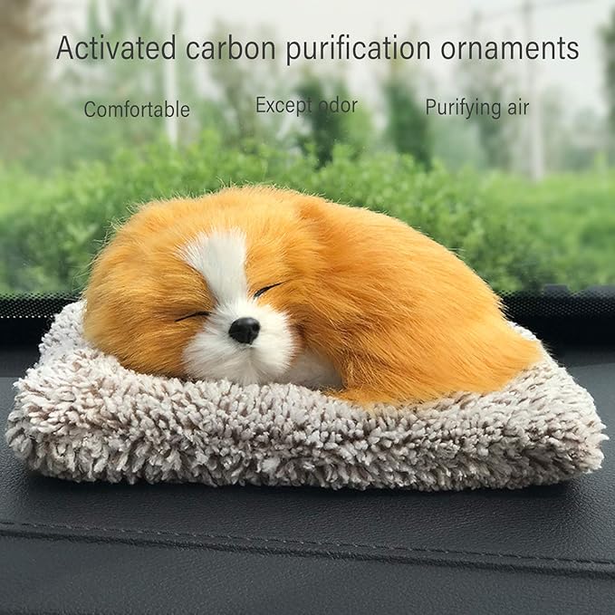Ergocar Air Purifying Bags Air Freshener Cute Animals Bamboo Charcoal Odor Eliminator Car Decoration Car Air Dehumidifier for Eliminating Odors (Black Dog)