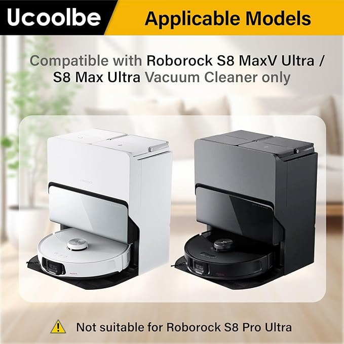 8 Pack Mop Pads Refills for Roborock S8 MaxV Ultra / S8 Max Ultra Robot Vacuum, with Dual Sonic Vibrations Modules, Mop Pad Replacement Accessories