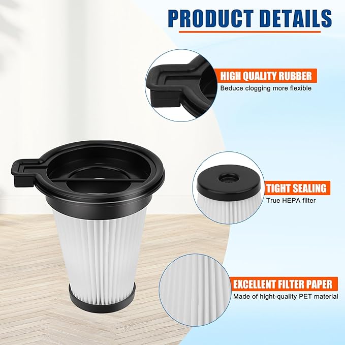 4 Pack Replacement HEPA Filters Compatiable with Wyze Cordless Vacuum Cleaner, Washable and Removable Filter Accessories Set for Wyze Handheld Cordless Vacuum Cleaner