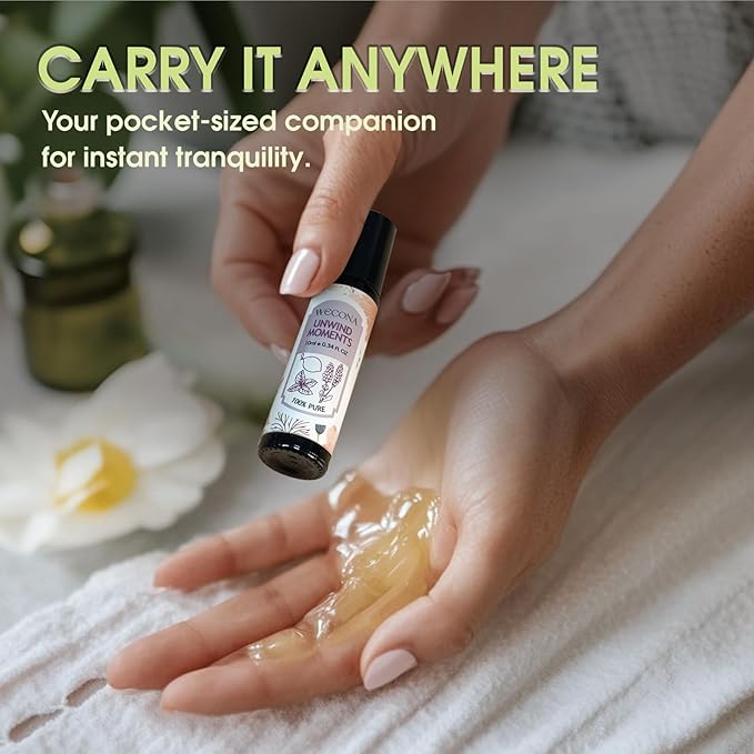 Aromatherapy Essential Oil Roll-On Set – 6x10ml Essential Oil Blends with Roller Bottles, Portable Essential Oils for Diffusers for Home,Relaxing Gift for Women & Men