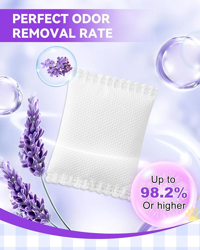 Universal Cat Litter Box Odor Eliminator Refills, Deodorizer Refills fit for Hooded Cat Litter Box, Compatible with Traditional Litter Boxes, 8 Pack - Lavender Scent