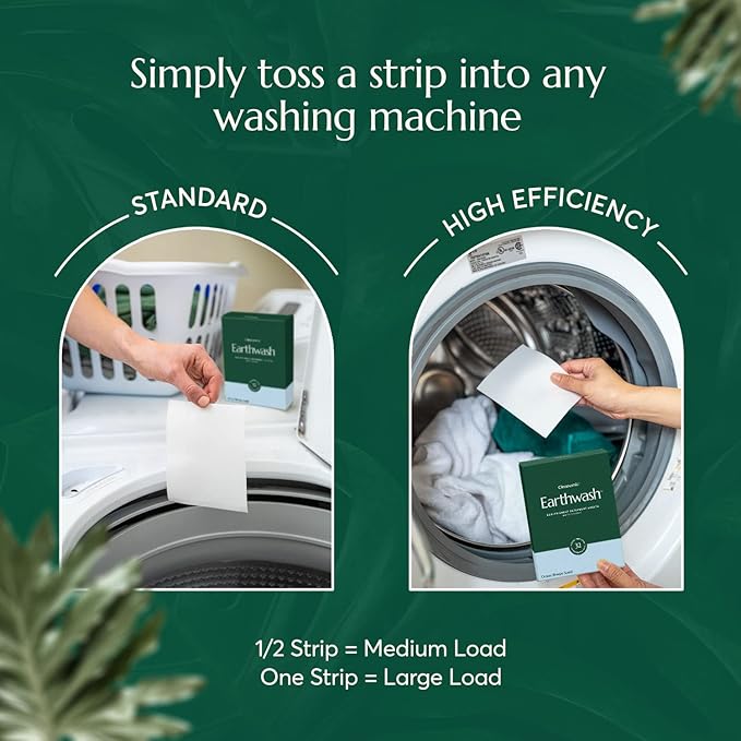 Earthwash Laundry Detergent Sheets (Up To 320 Loads) 160 Ocean Breeze Sustainable Sanitizer Strips - Ideal for Travel & Home Liquidless Laundry by Cleanomic