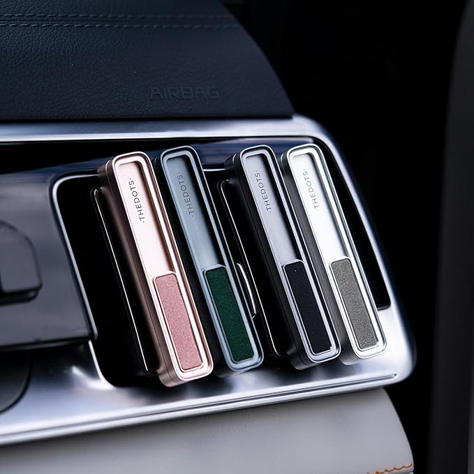 THEDOTS Pink Car Air Freshener, Magnetic Slide Vent Clip, 2 Refills Cashmere Wood Scent, Aesthetic Car Decor for Women