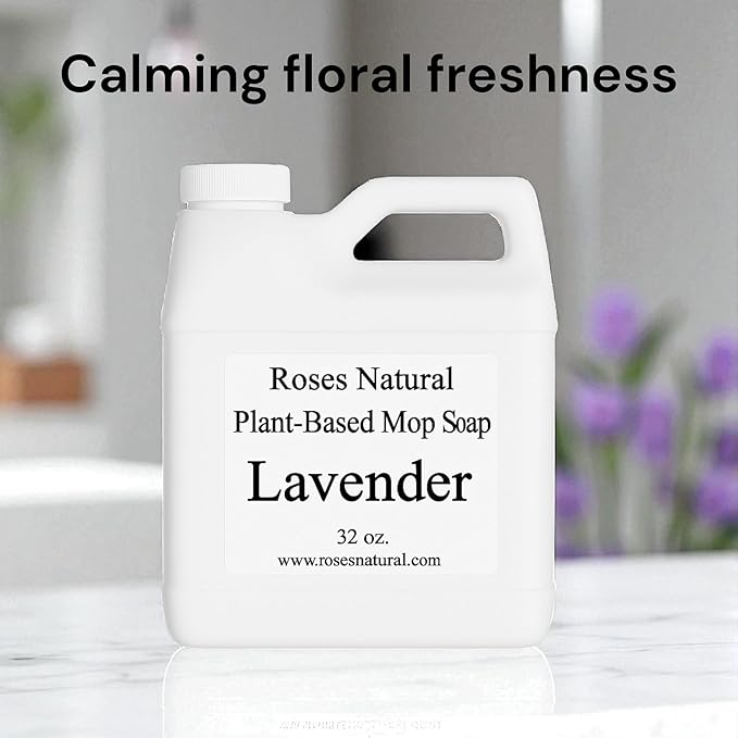 Plant-Based Floor Cleaner Mop Soap – 32 oz | Streak-Free, Highly Scented, Concentrated Mop Solution for Tile, Vinyl, Hardwood & Sealed Floors | Non-Toxic, Eco-Friendly (Lavender)