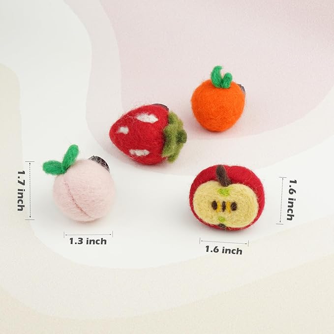 Wonhibo Fruit Car Air Freshener Vent Clip, 4 Pack Cute Soft Stuffed Vent Decor Car Decorative Accessories for Women