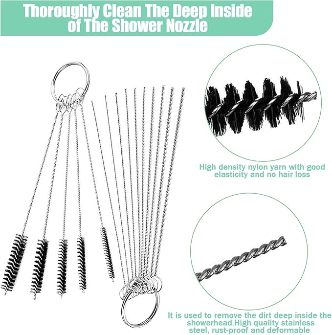56Pcs Multisize Showerhead Cleaning Tool, Shower Head Cleaner Brush Picks Unclogging Tiny Nozzle Little Gaps, for Household Bathroom Colorful.