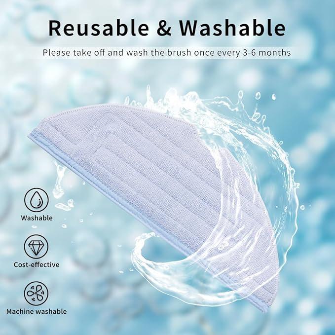 4Pcs Microfiber Mop Cloth Pad for Roborock S8+, S8,S7, S7+, S7 Pro,S7 Max Ultra, S7 MaxV, S7 MaxV Plus, S7 MaxV Ultra Robot Vacuum,Washable Mopping Cloth Accessories