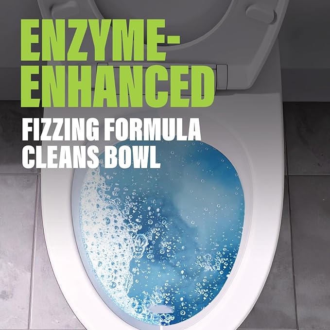Green Gobbler Stink Buster Toilet Deodorizer & Cleaner For After You Go – Fresh Lime Scent, Bleach-Free, Enzyme Enhanced, Safe for Toilet, Pipes & Septic, Eliminates Odors & Residue, 15+ Uses