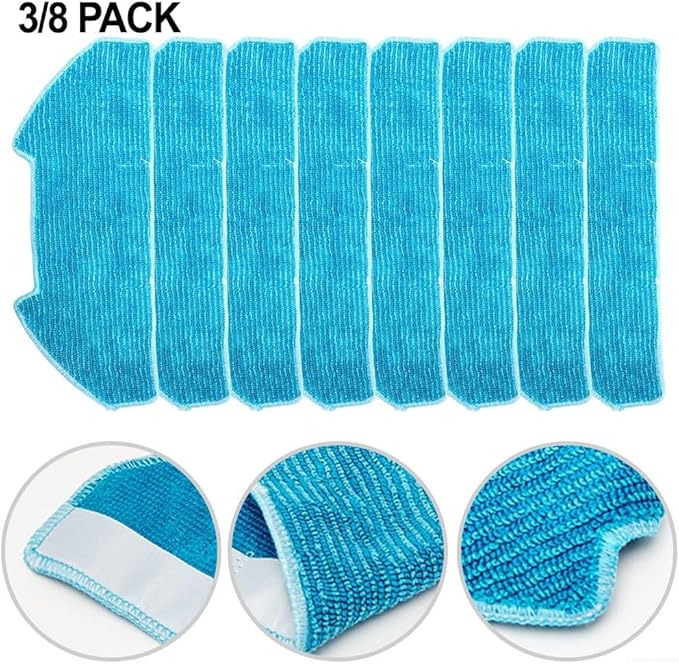 Replacement Mop Pads Disposable Mop Cloth Replacement Kit for BObsweep for RC400, for Dustin, for Ultra-Vision, Easy Installation, Efficient Robot Vacuum Cleaning Accessories(8 PACK)