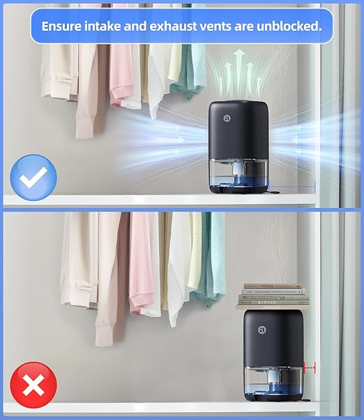 Dehumidifier, 35 OZ Small Dehumidifiers for Bedroom for Home, Quiet with Auto Shut Off, Dehumidifiers for Bedroom (280 sq. ft), Bathroom, RV, Closet, Blue