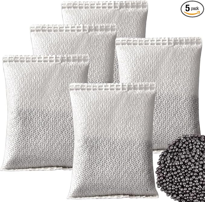5Pack Activated Charcoal Odor Absorber Air Purifying Bag for Car, Closet, Shoe, Basement; Removes Odors and Moisture; Car Deodorizer Air Freshener; 50g/Pack Odor Eliminator for Home, Cars
