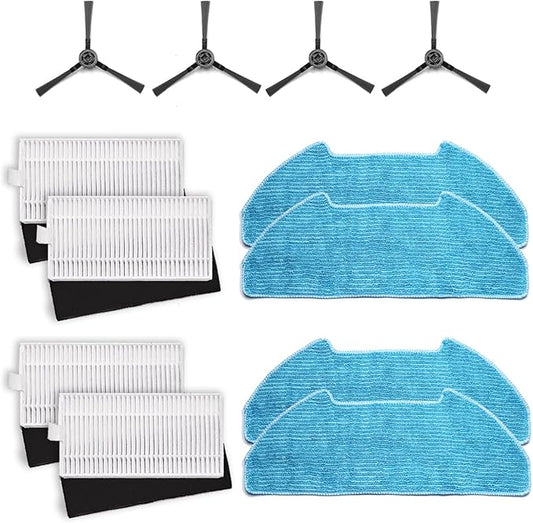 Replacement Parts Fit for Dustin Self-Emptying Robot Vacuum/Fit for Bobsweep Pet24-7-913, Fit for Ultravision Robot Vacuum/Fit for Bobsweep Pet24-7-213 (12PC-Side Brush& mop& Filter)