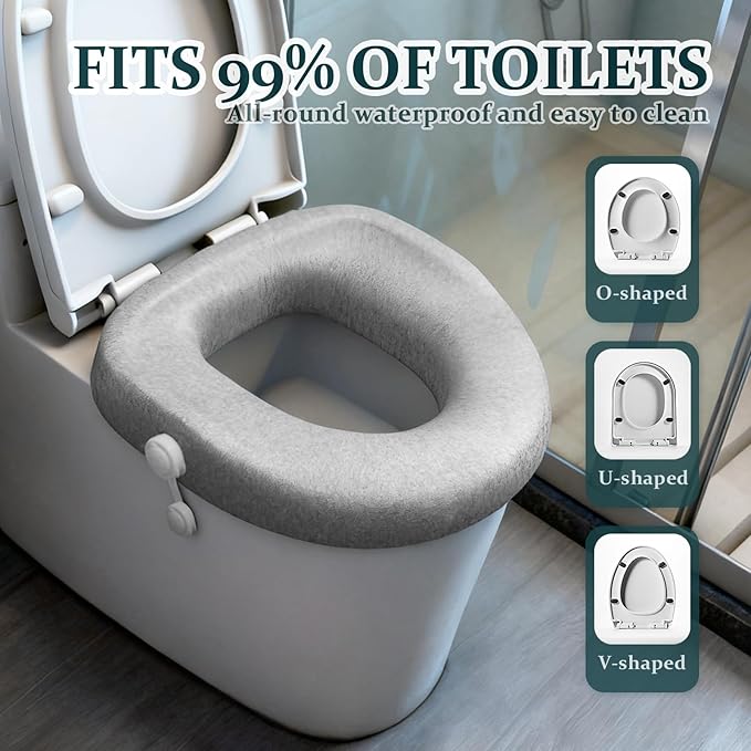 Comfort Toilet Seat Riser, Ergonomic Slope Design for Easier Sit-to-Stand, No-Tool Portable Aid for Seniors, Post-Surgery, Bariatric, Fits Standard/Elongated Toilets, with Cleaning Tablets